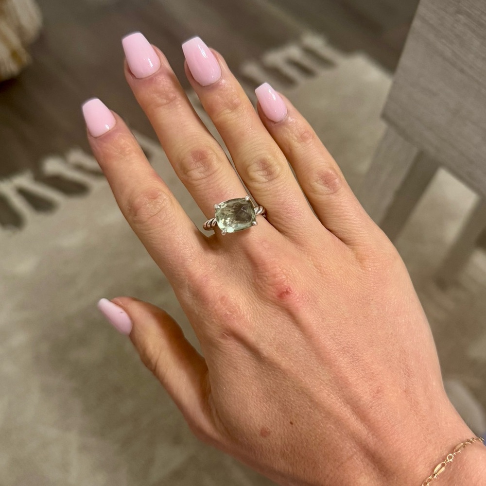 David Yurman Classic Cable Ring in Prasiolite